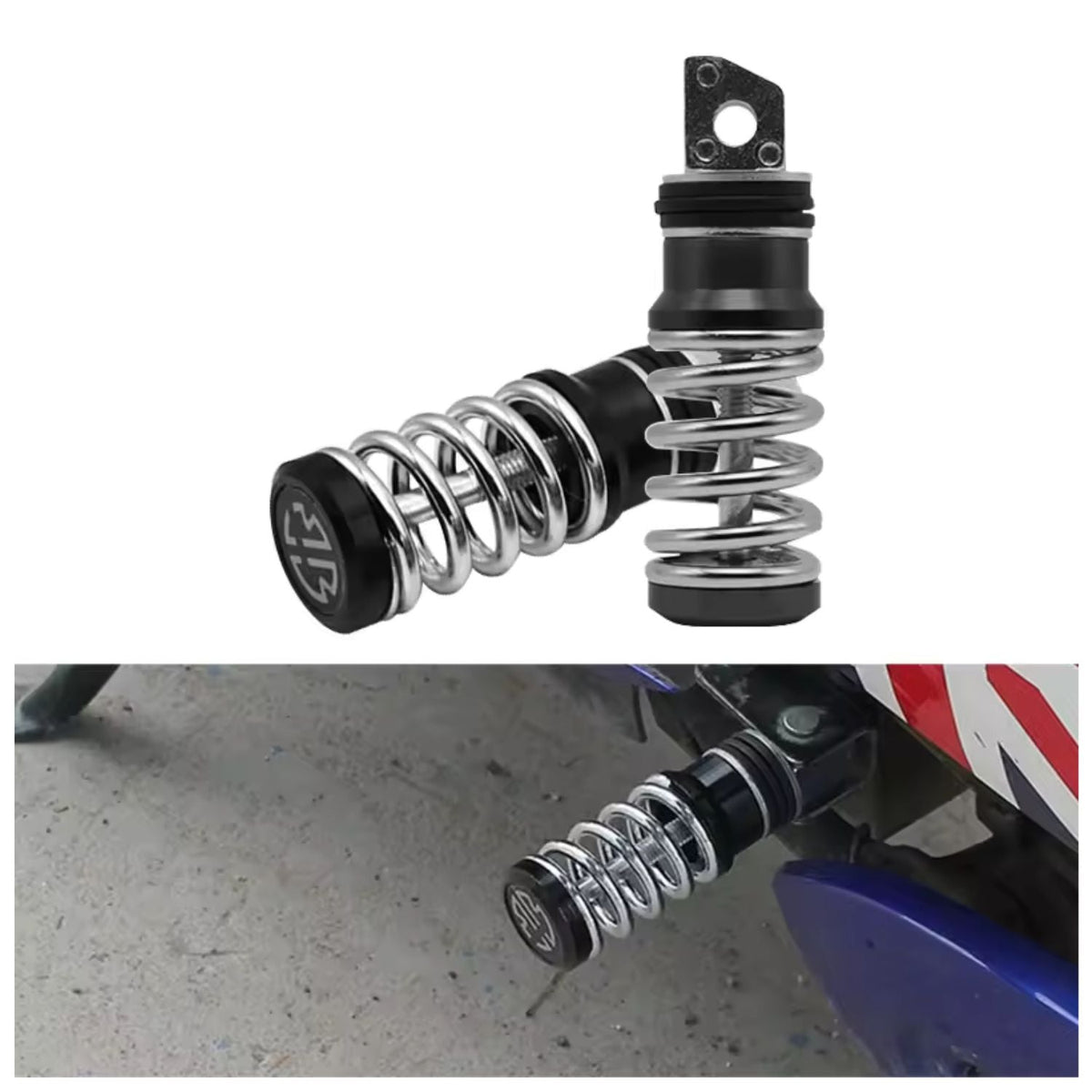 Par de posapiés con resorte para scooter, aleación de aluminio - foto 4