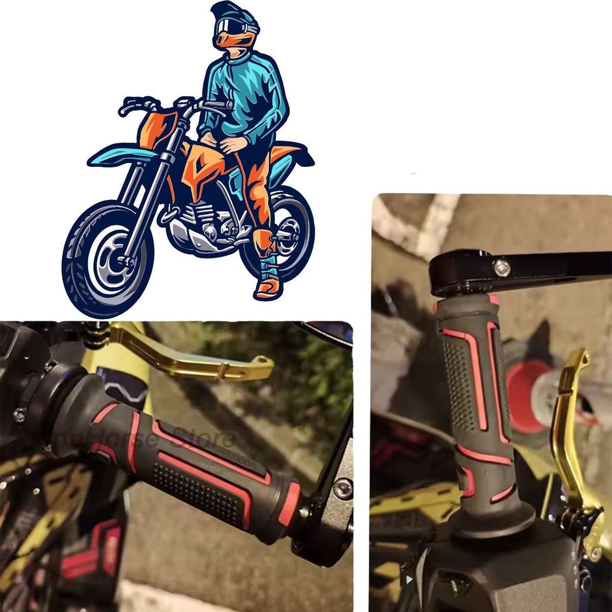 Puños de manillar universales antideslizantes para moto, en 4 colores - foto 2