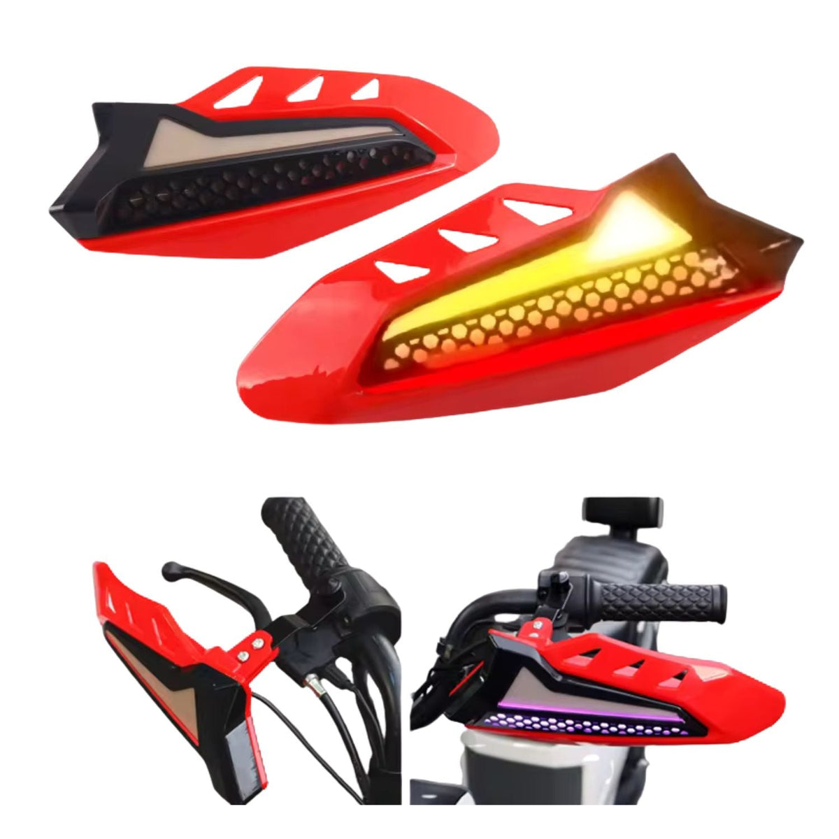 Guardamanos aerodinámicos racing con ventilación para moto - foto 4
