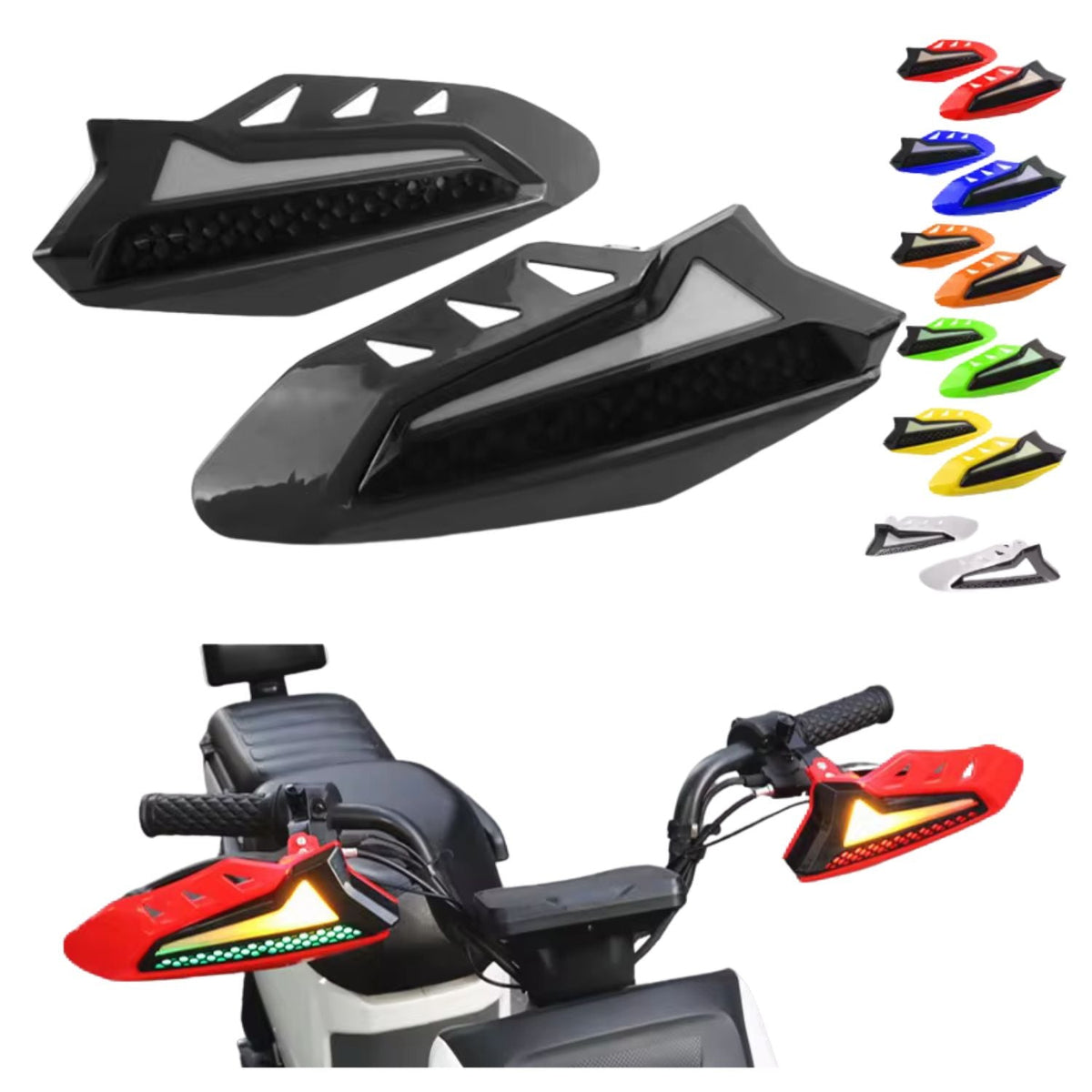 Guardamanos aerodinámicos racing con ventilación para moto - foto 3