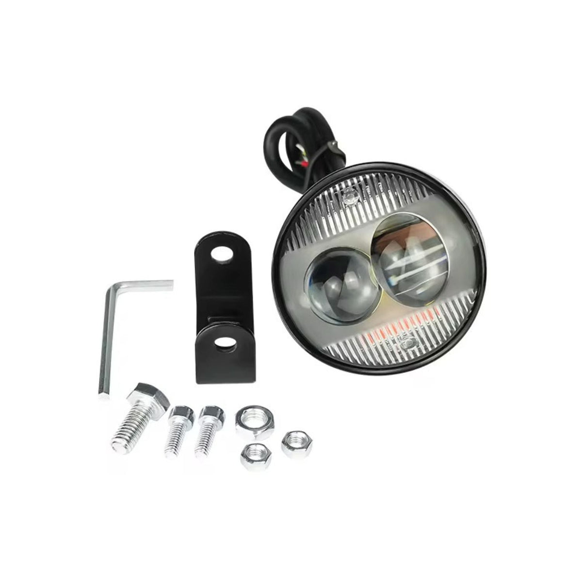 Faro LED proyector lupa para moto y ATV, luz blanca, amarilla y estrobo - foto 2