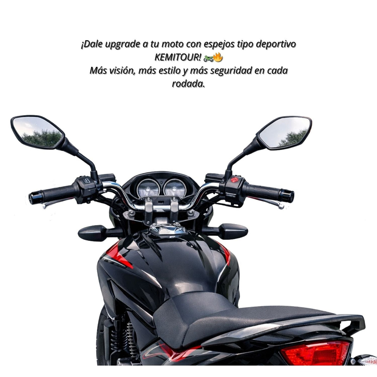 Par de espejos deportivos aerodinámicos universales para moto - foto 3