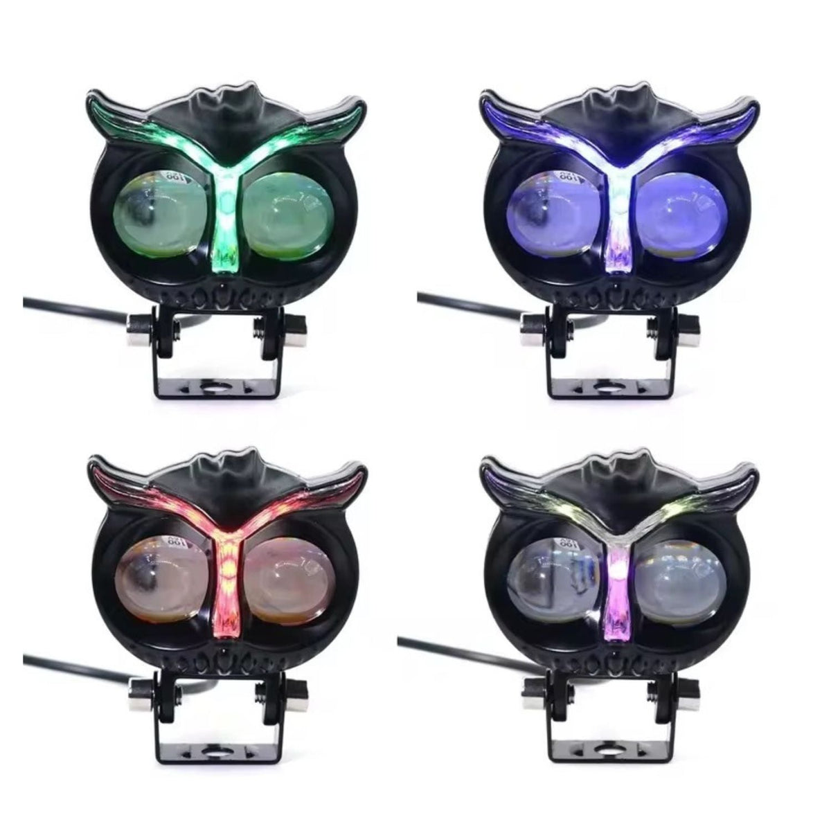 Faros LED tipo búho para moto con tira RGB y luz DRL - foto 3