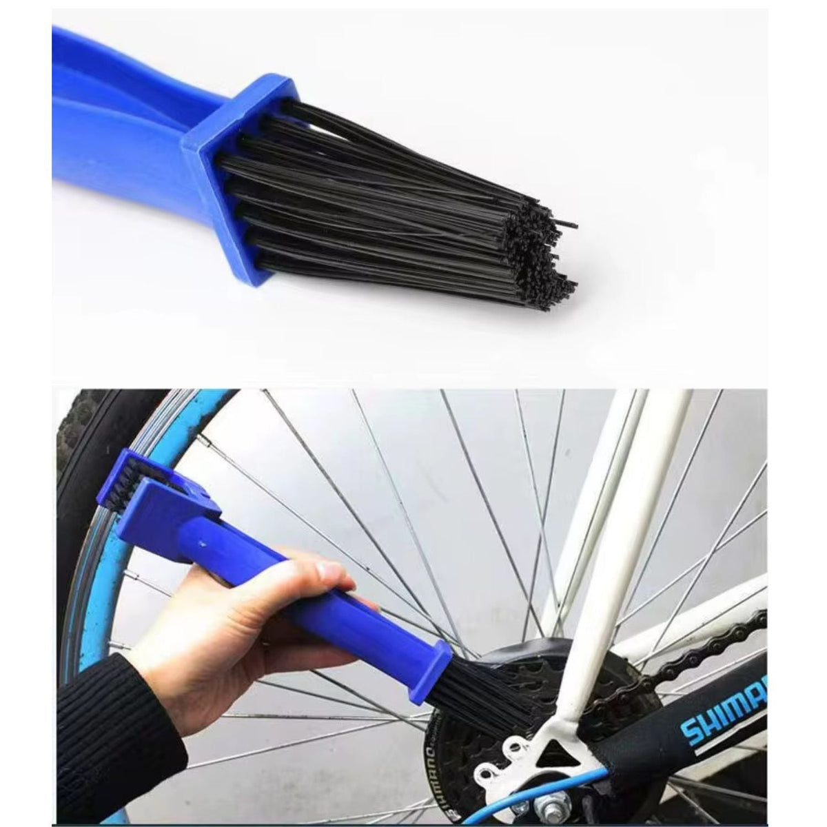 Cepillo limpiacadenas en U 360 grados para moto y bicicleta - foto 5
