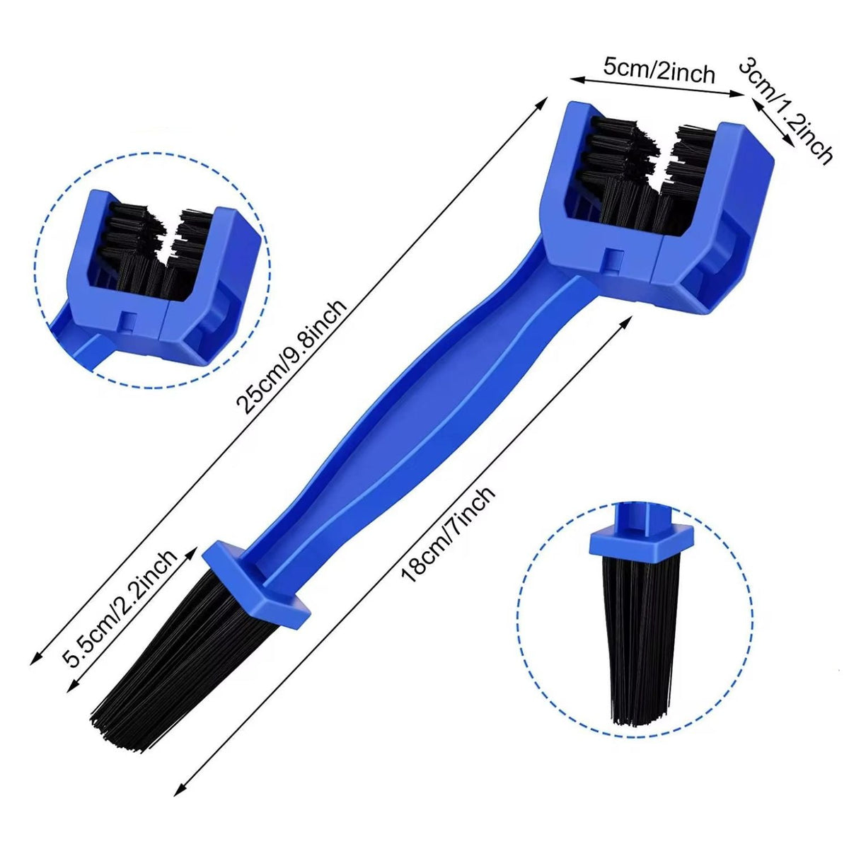 Cepillo limpiacadenas en U 360 grados para moto y bicicleta
