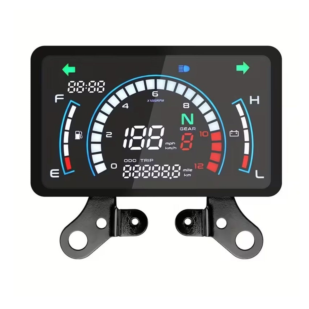 Tablero digital LCD universal para moto con velocidad, RPM y marcha