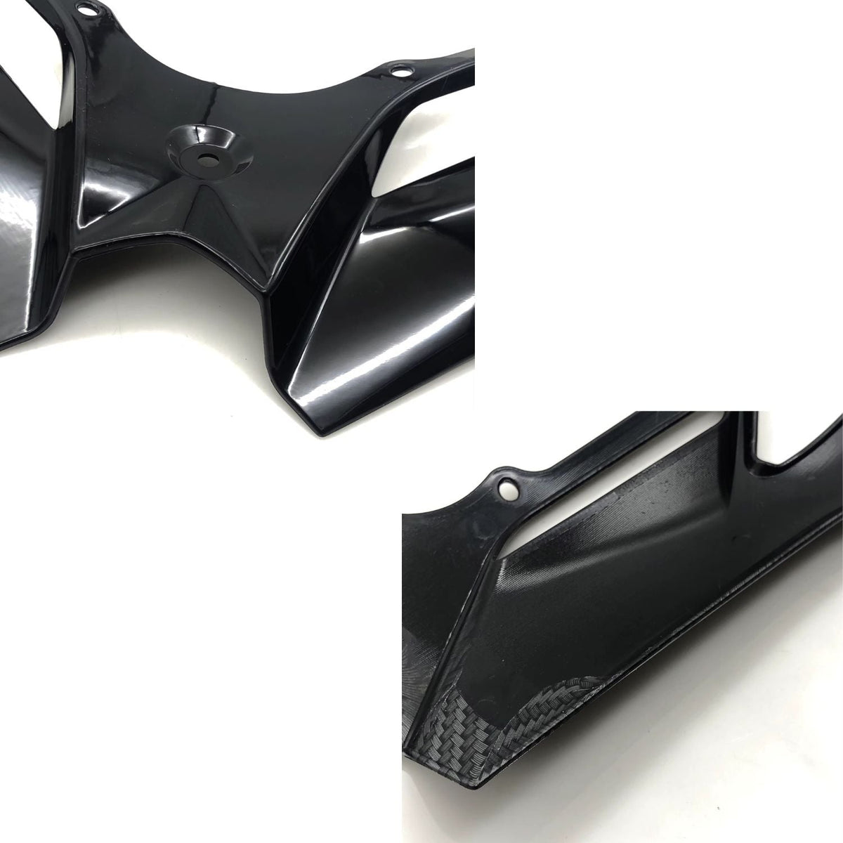 Alerón frontal racing para moto con acabado estilo fibra de carbono - foto 2