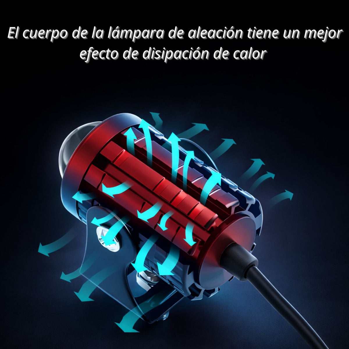 Kit de 2 faros LED auxiliares para moto con luz blanca y ámbar e interruptor - foto 4