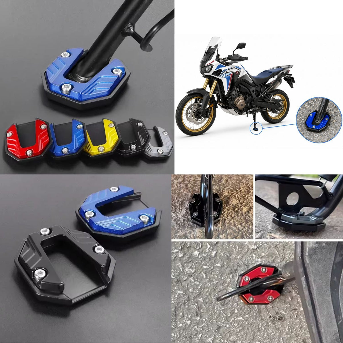 Base ampliadora para pata lateral de moto con tornillos - foto 3