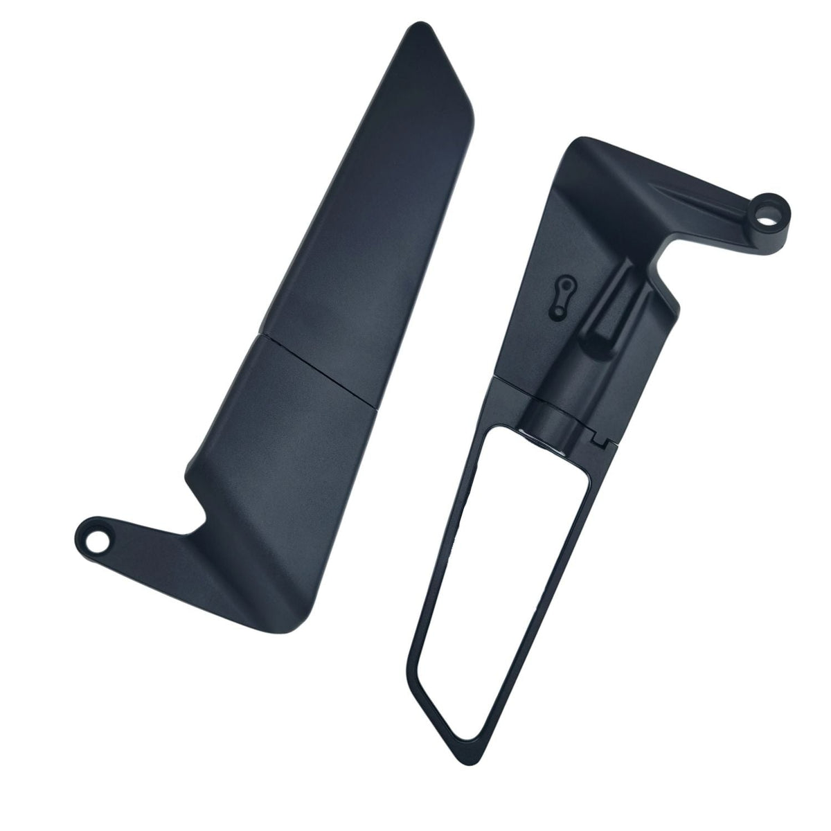 Espejos retrovisores racing negro mate, giratorios y abatibles para moto