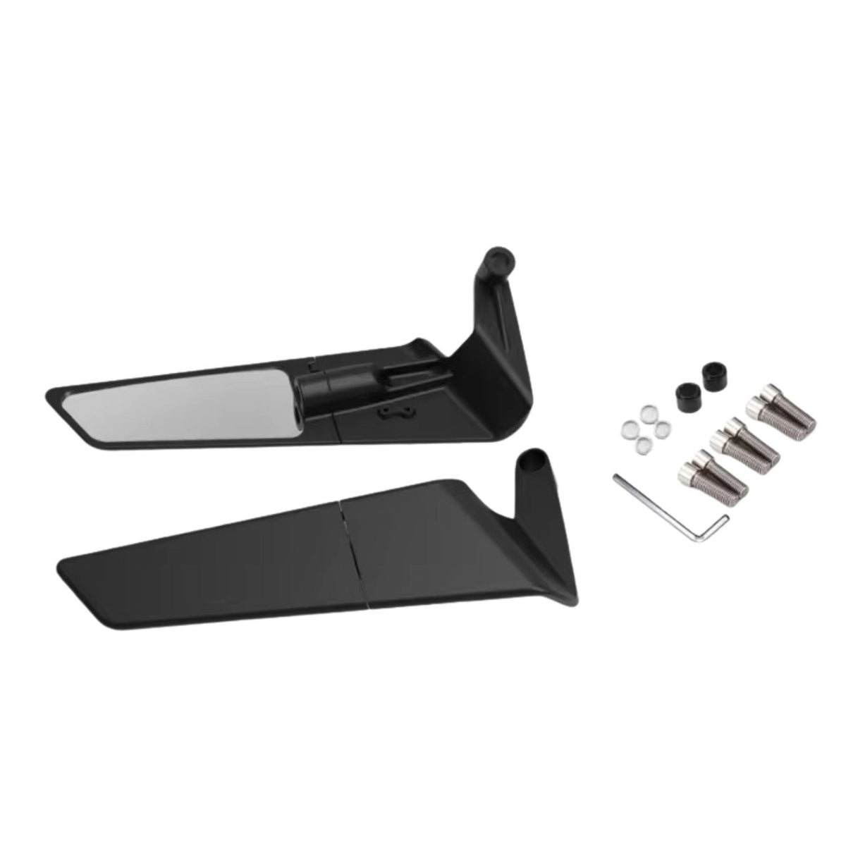 Espejos retrovisores racing negro mate, giratorios y abatibles para moto - foto 3