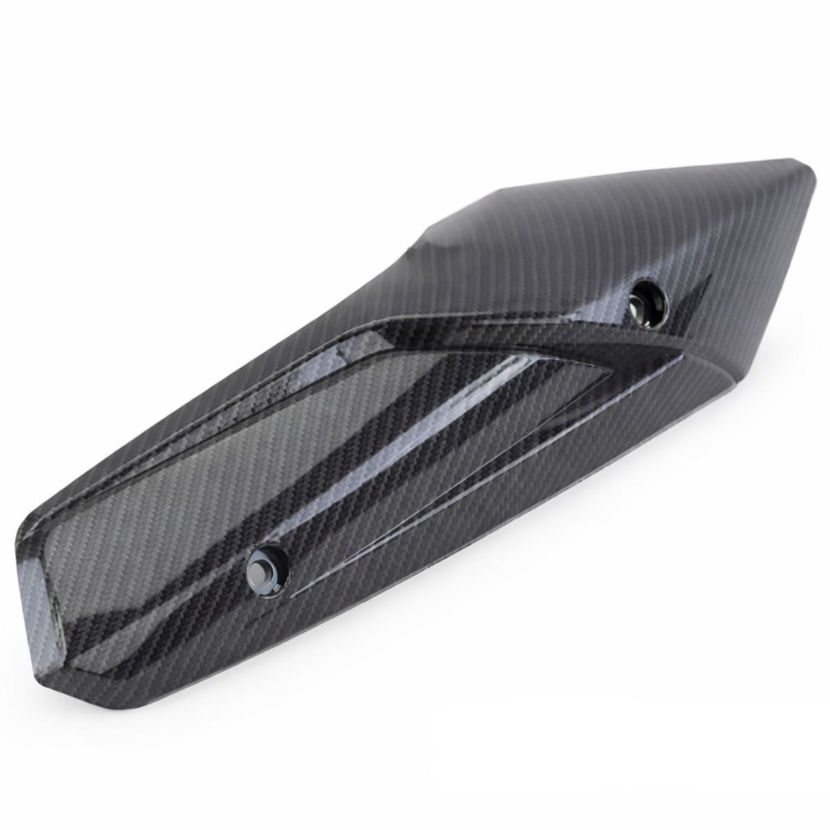 Protector de escape para moto estilo fibra de carbono, en dos acabados - foto 2