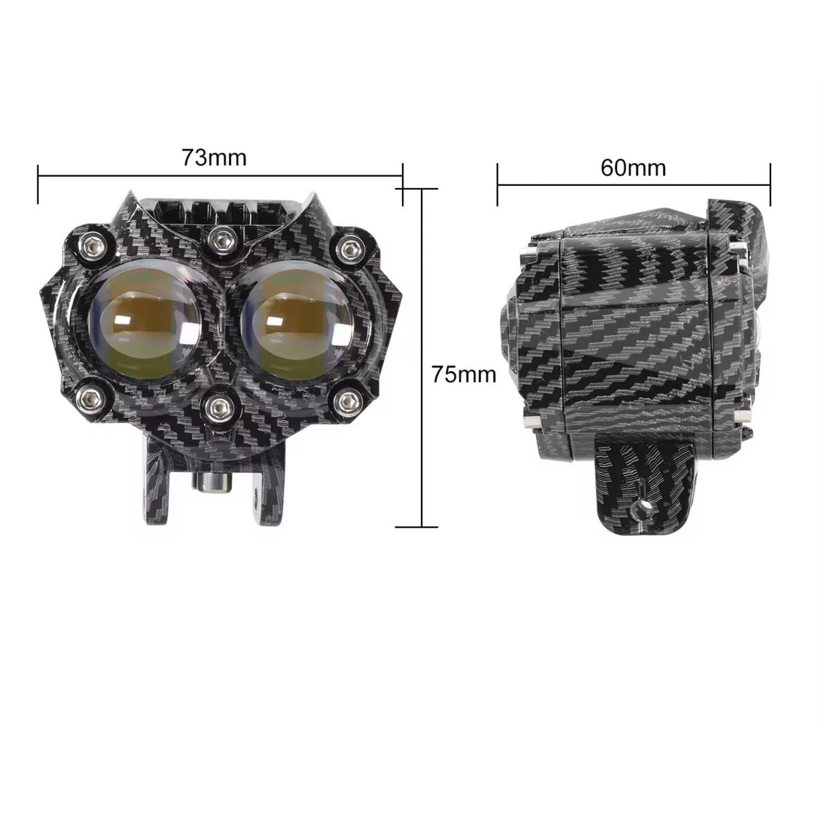 Faro auxiliar doble lente proyector para moto, blanco, ámbar y mixto, 12 V - foto 4