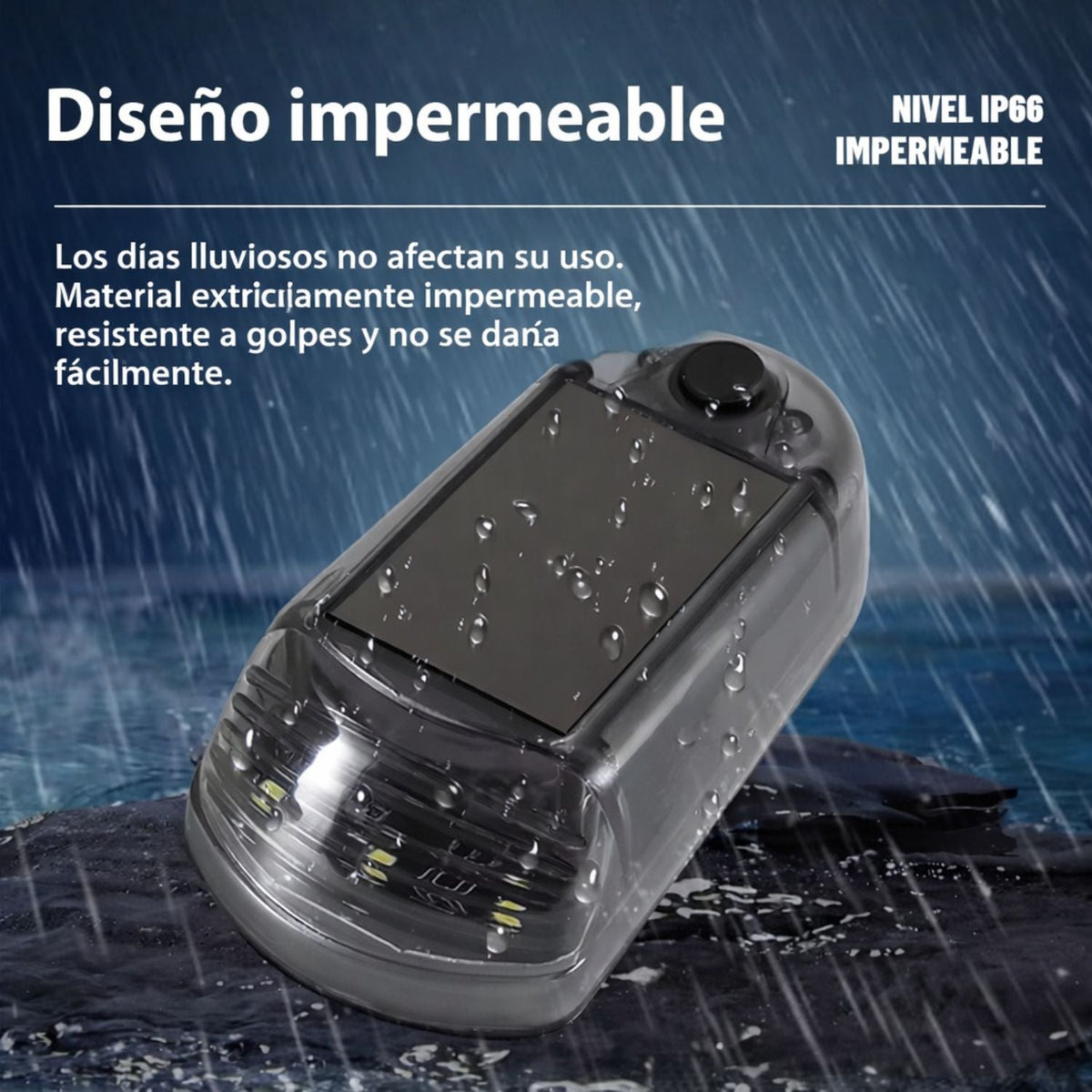 Luz LED solar multicolor IP66 para vehículos, sin cables - foto 2