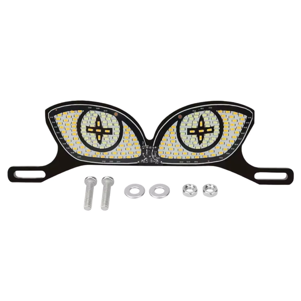 Porta placa LED universal para moto con diseño de ojos y varios modos