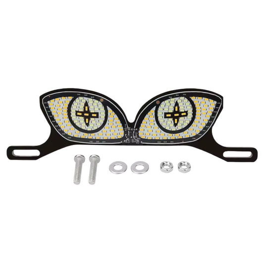 Porta placa LED universal para moto con diseño de ojos y varios modos
