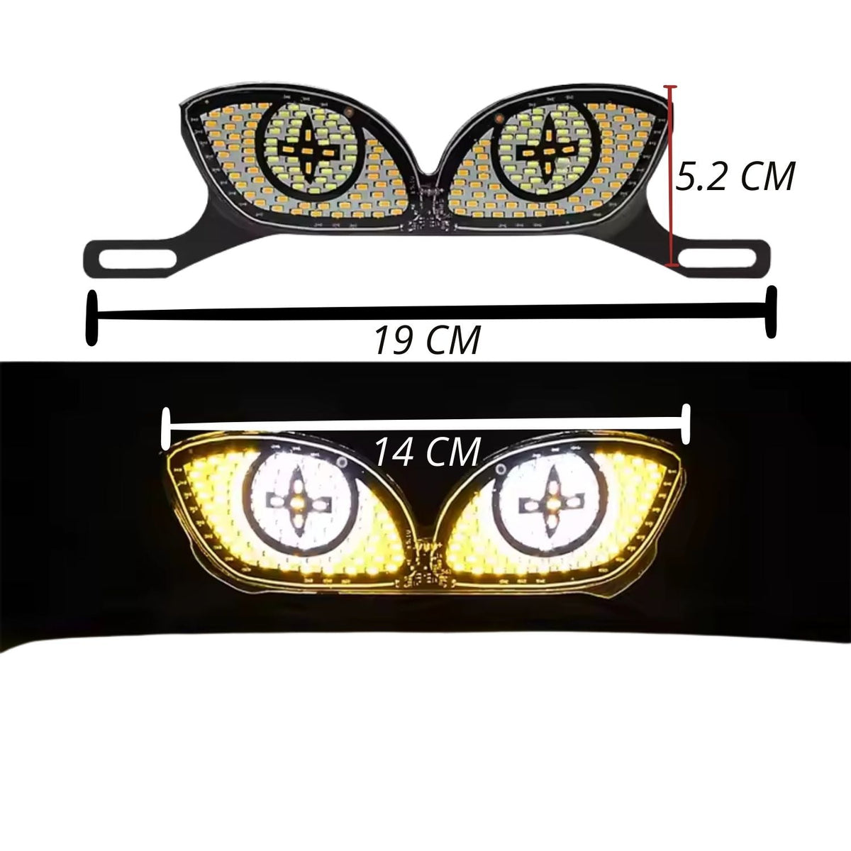 Porta placa LED universal para moto con diseño de ojos y varios modos - foto 3