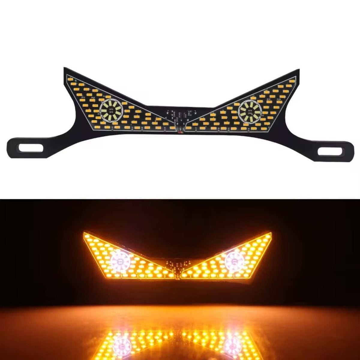 Porta placa LED universal para moto con diseño de ojos y varios modos - foto 6