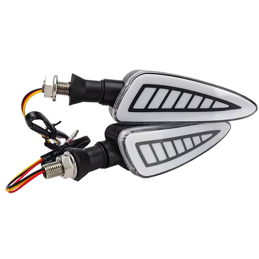 Par de direccionales LED tricolor tipo flecha para moto de 12 V