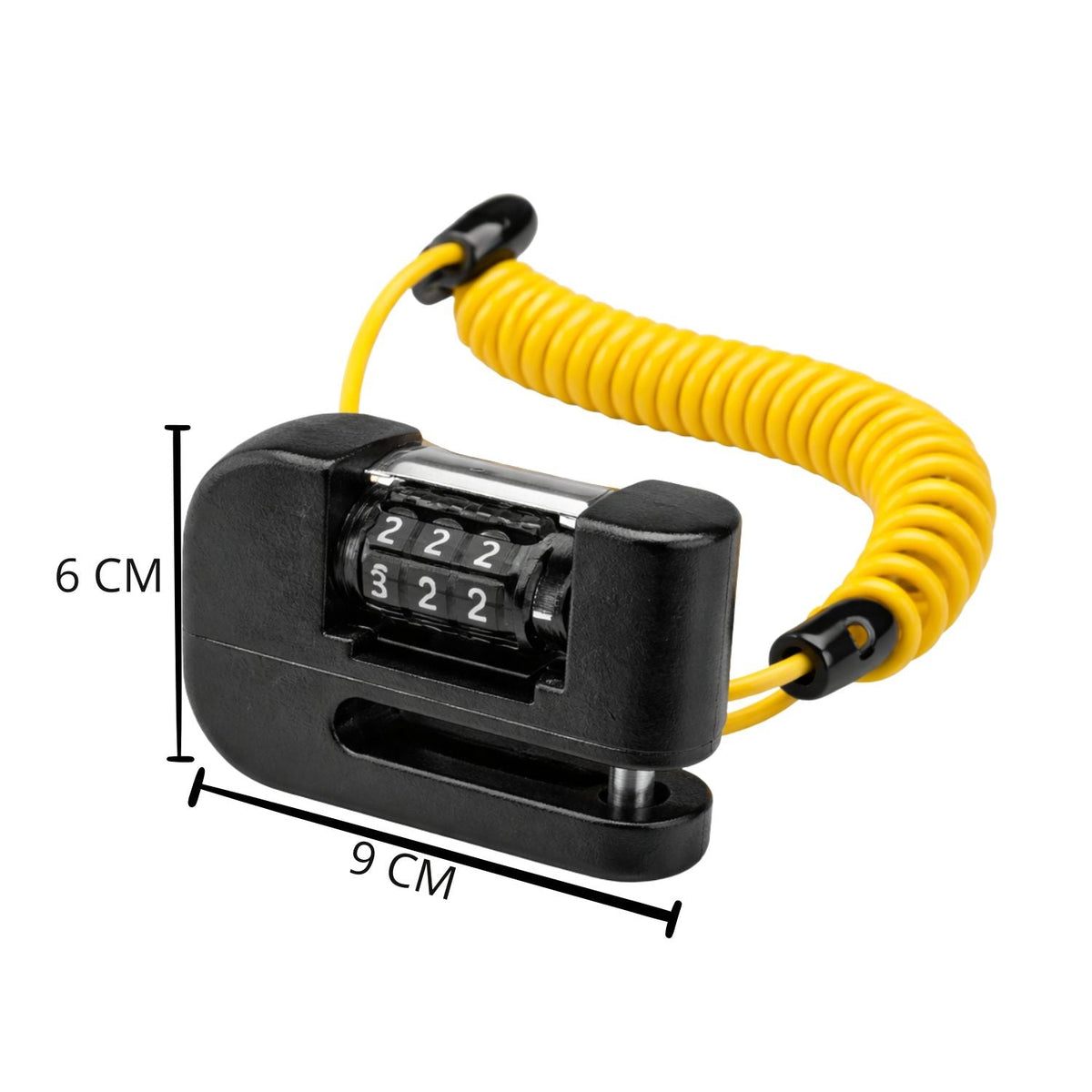 Candado de disco con combinación numérica y cable espiral para moto - foto 3