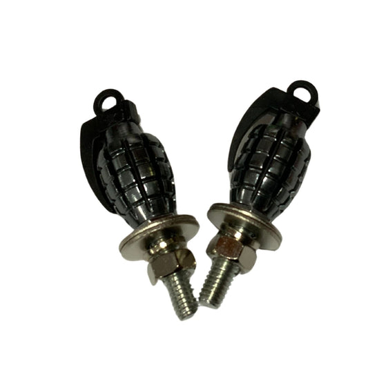 Set de 2 tornillos decorativos tipo granada negros para moto