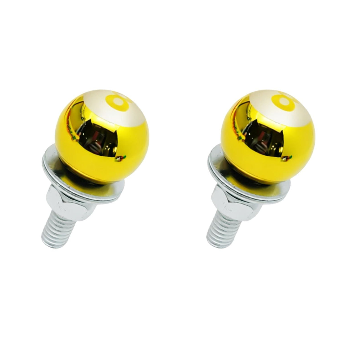 Pernos decorativos bola de billar para placa de moto o auto, rosca M6, par