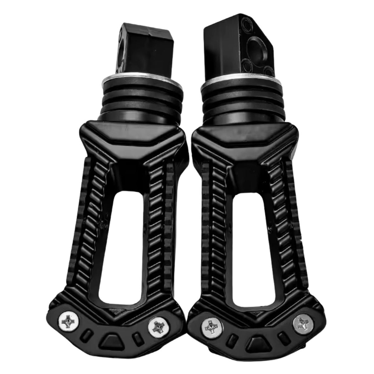 Estribos reposapiés antiderrapantes de aluminio negro para moto