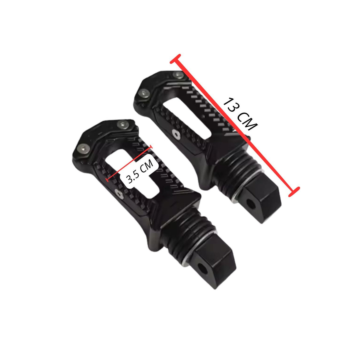 Estribos reposapiés antiderrapantes de aluminio negro para moto - foto 2