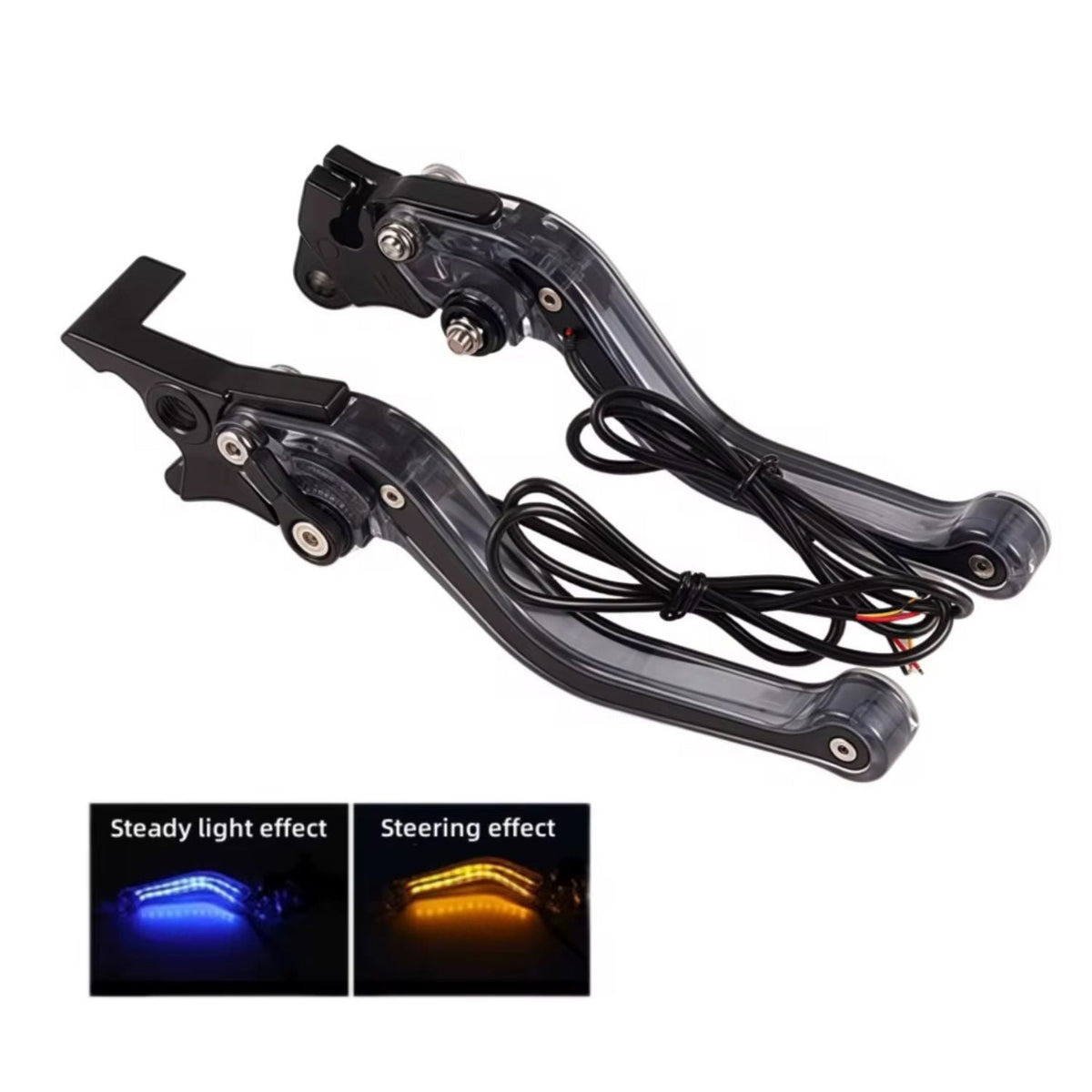 Maneta de freno universal con luz LED integrada y cableado para moto - foto 2