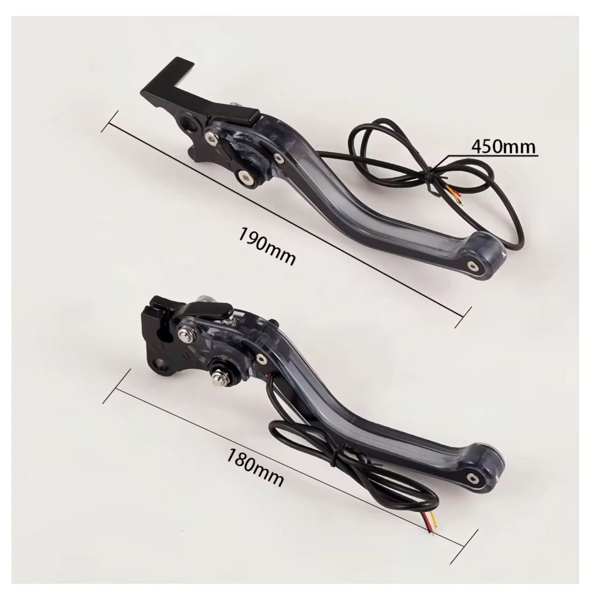 Maneta de freno universal con luz LED integrada y cableado para moto - foto 4