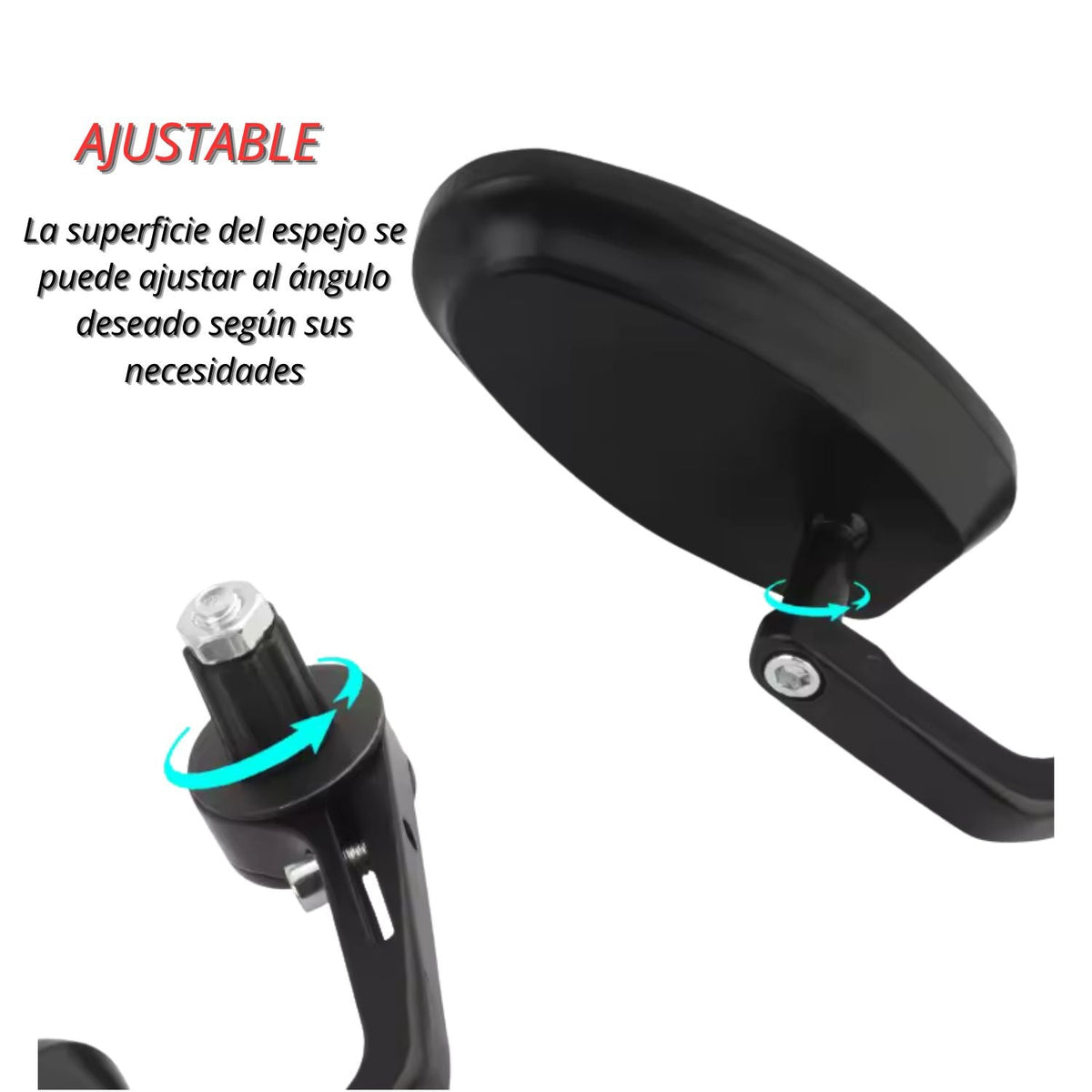 Par de espejos retrovisores azules para manillar de moto, universales - foto 2