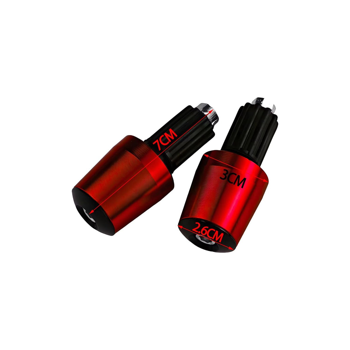 Par de tapones bar end de aluminio CNC para manubrio de moto, 7 mm, 5 colores - foto 4