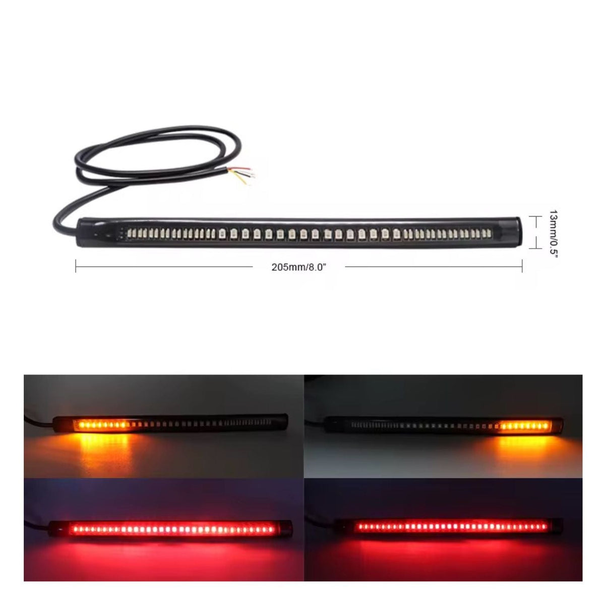 Barra LED flexible 3 en 1 de 20.5 cm para luz trasera, freno y direccional - foto 3