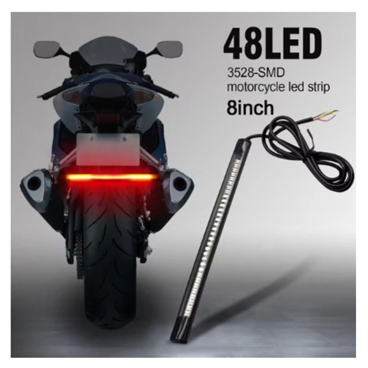 Barra LED flexible 3 en 1 de 20.5 cm para luz trasera, freno y direccional - foto 5