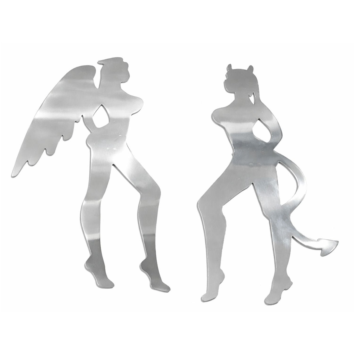 Figura decorativa de metal con ventosa para auto, 17 cm, Diabla o Ángel - foto 2