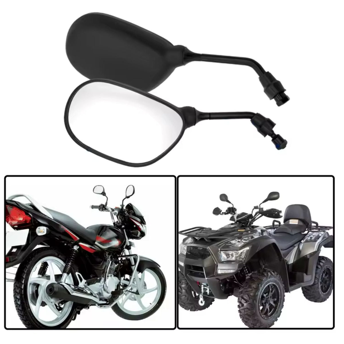 Par de espejos retrovisores ajustables para moto, scooter y ATV - foto 2