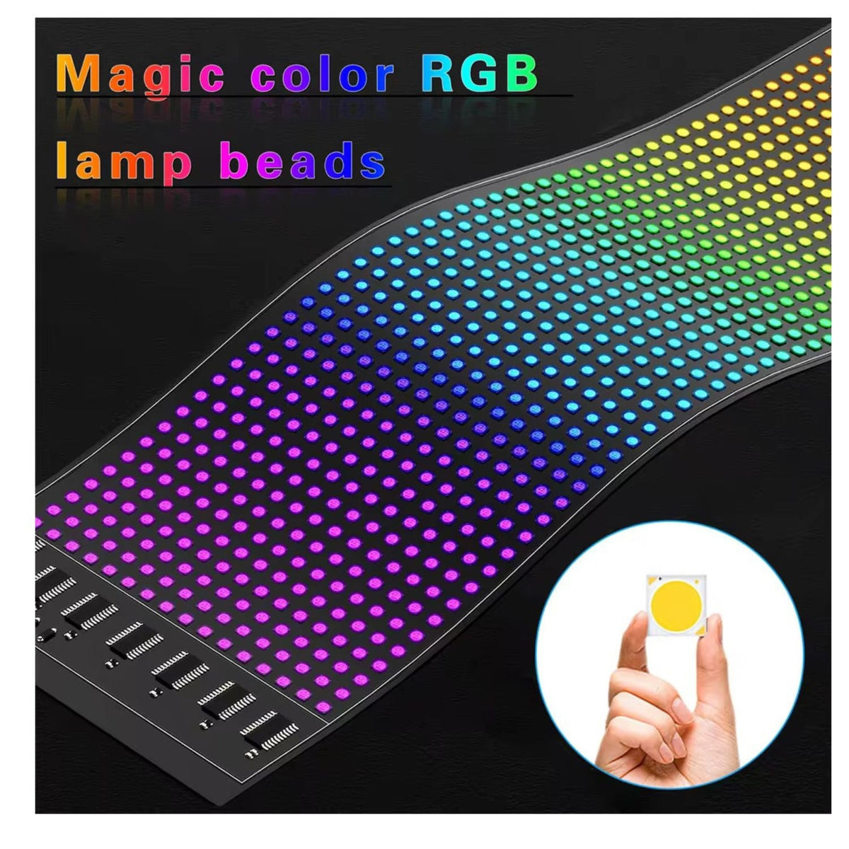Panel LED flexible programable por app y control remoto, 17 x 7 cm - foto 2