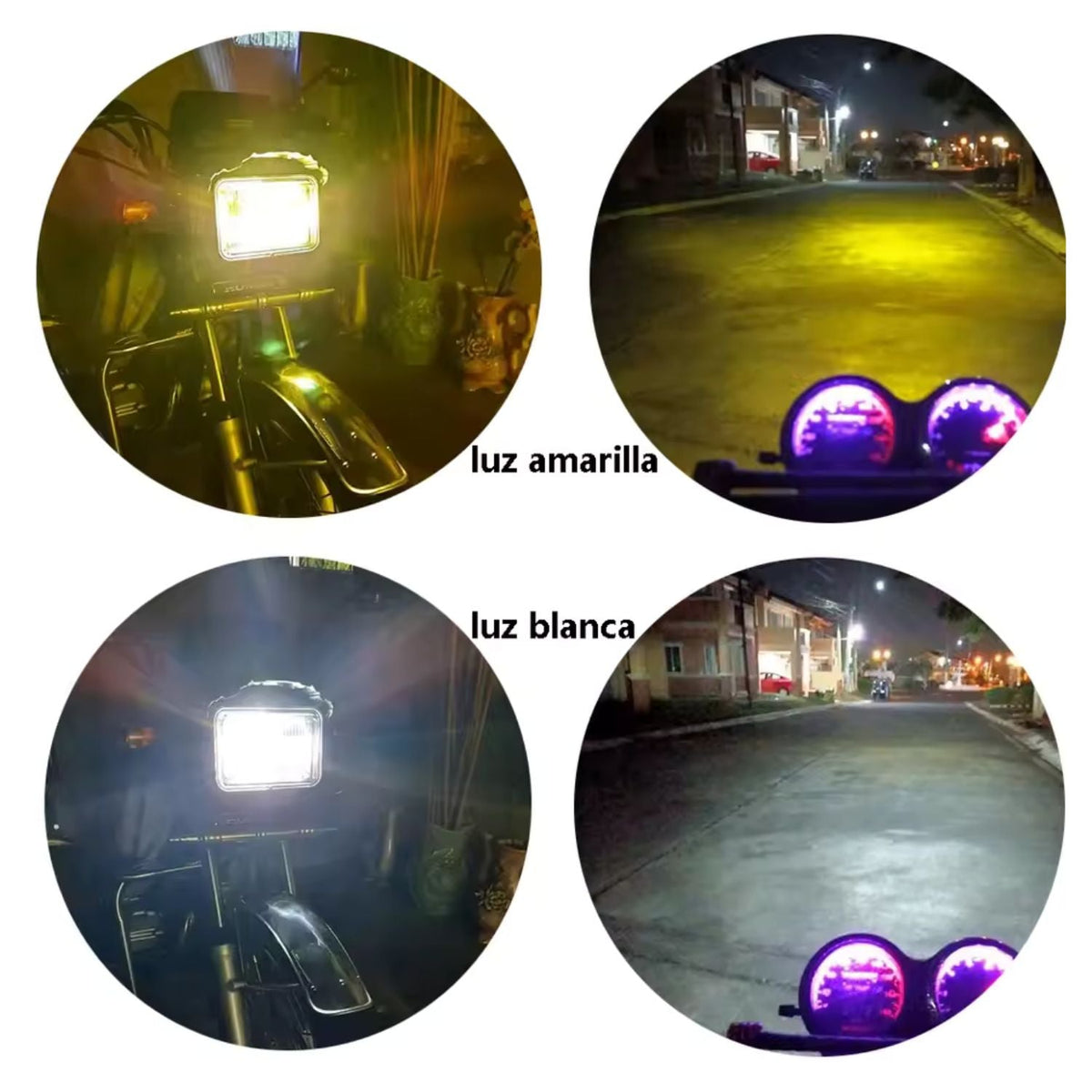 Foco LED BA20D con luz blanca y ámbar, alta y baja, para moto y scooter - foto 6
