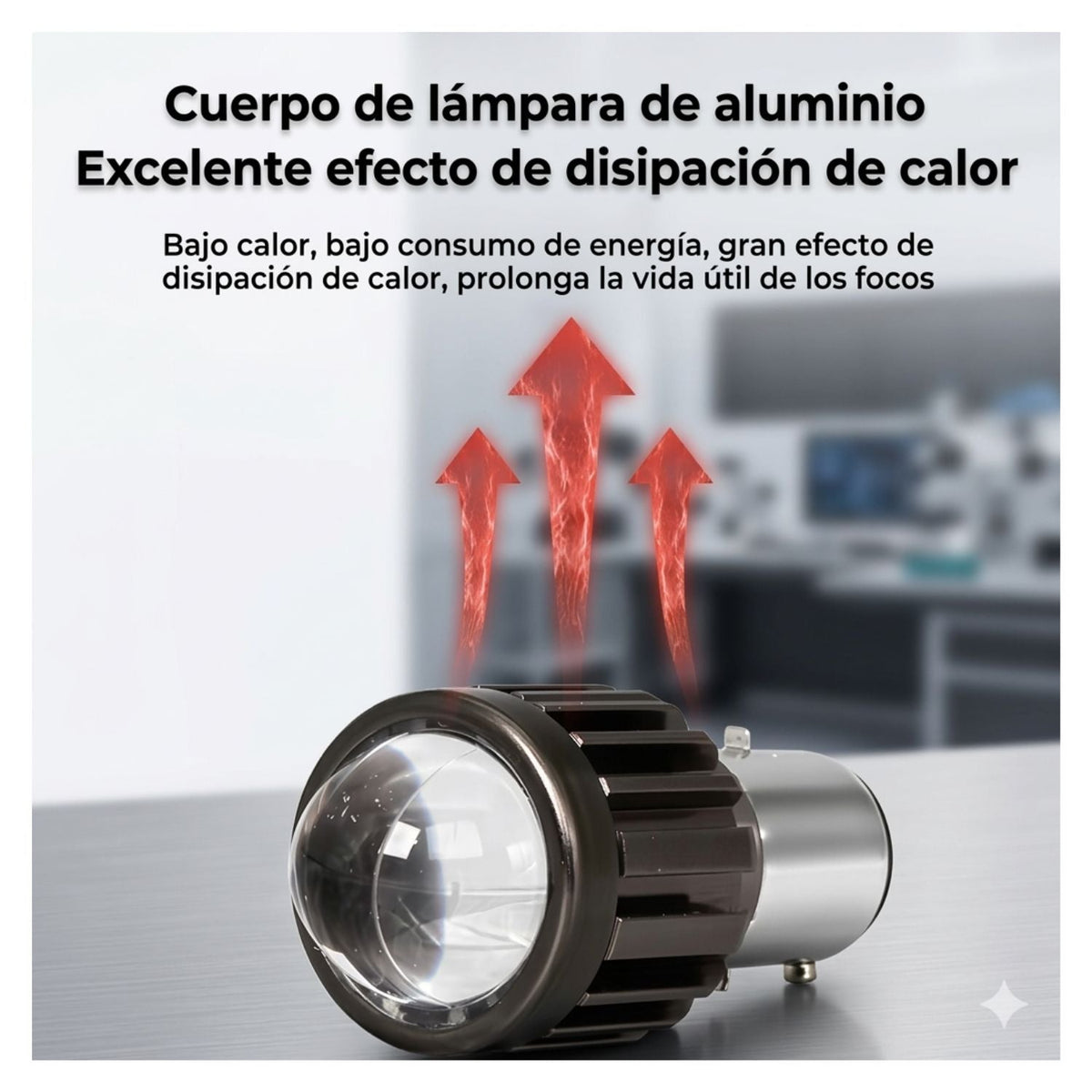 Foco LED proyector fisheye para moto y auto, 12 a 80 V, luz blanca y ámbar - foto 3
