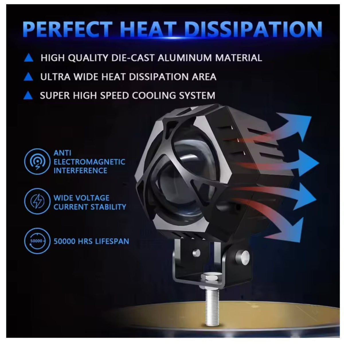 Par de faros LED auxiliares off road de 220 W para moto y 4x4 - foto 2