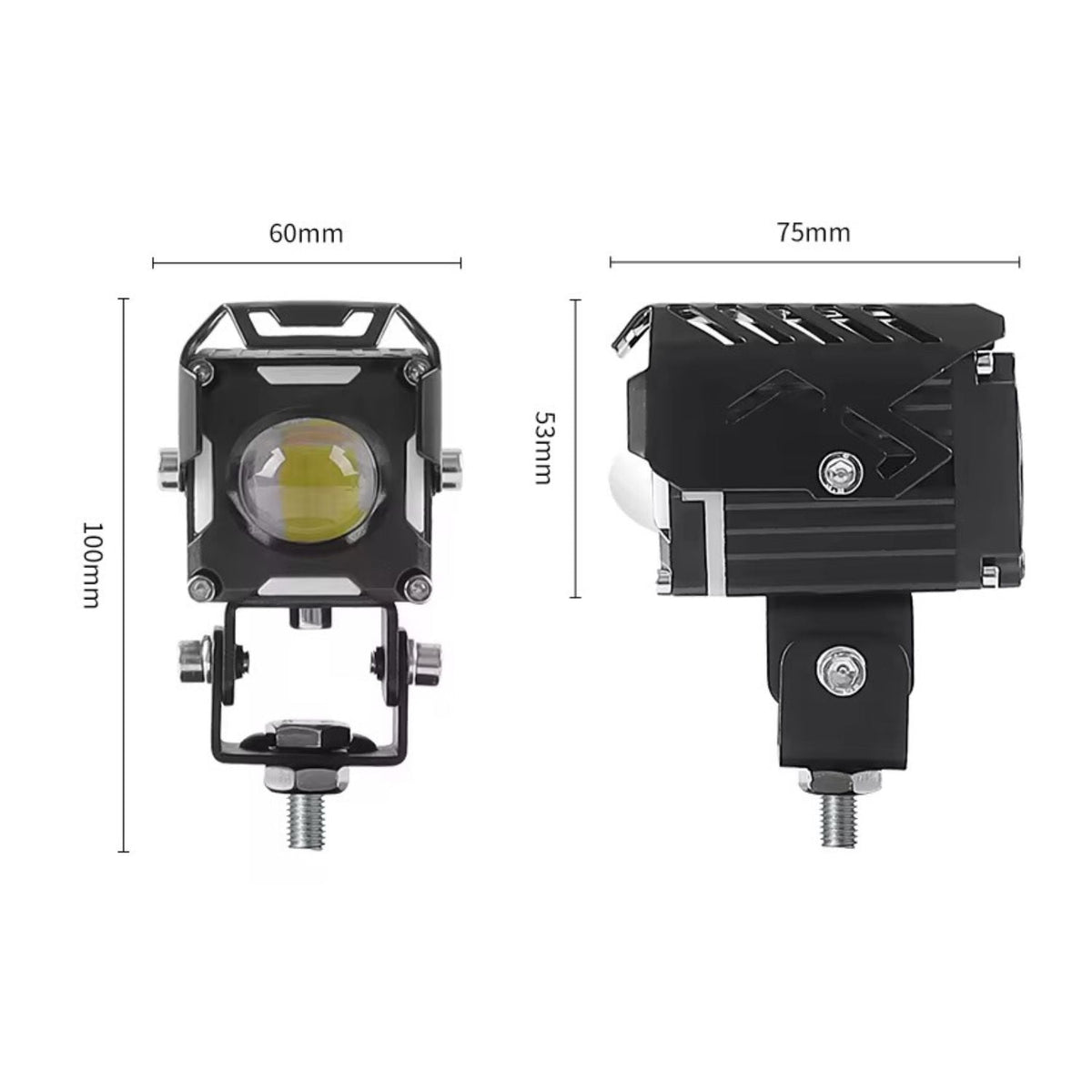 Par de exploradoras LED para moto con luz blanca, amarilla y modos estrobo - foto 2