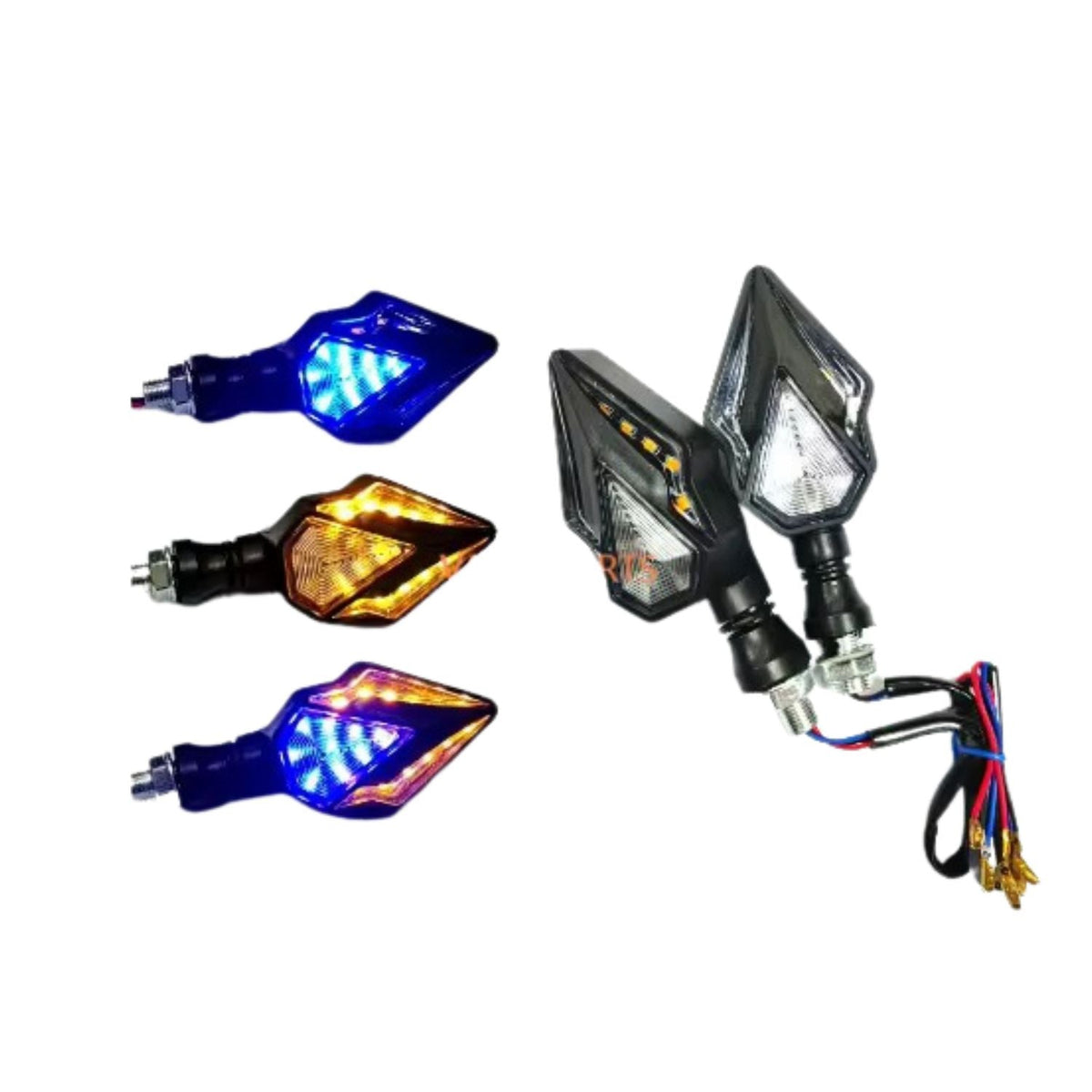 Par de direccionales LED tipo flecha para moto naked y deportiva, 12 V - foto 3