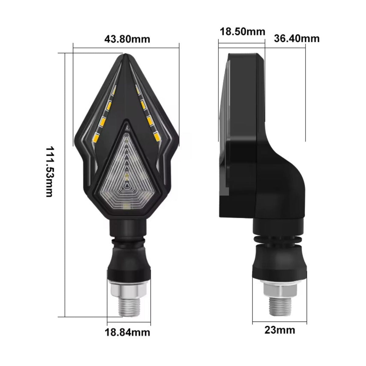 Par de direccionales LED tipo flecha para moto naked y deportiva, 12 V - foto 2