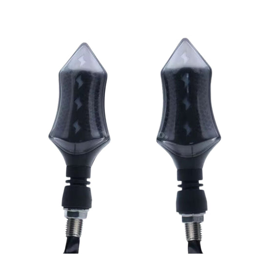 Direccionales LED ahumadas tipo bala para moto, multicolor, par universal