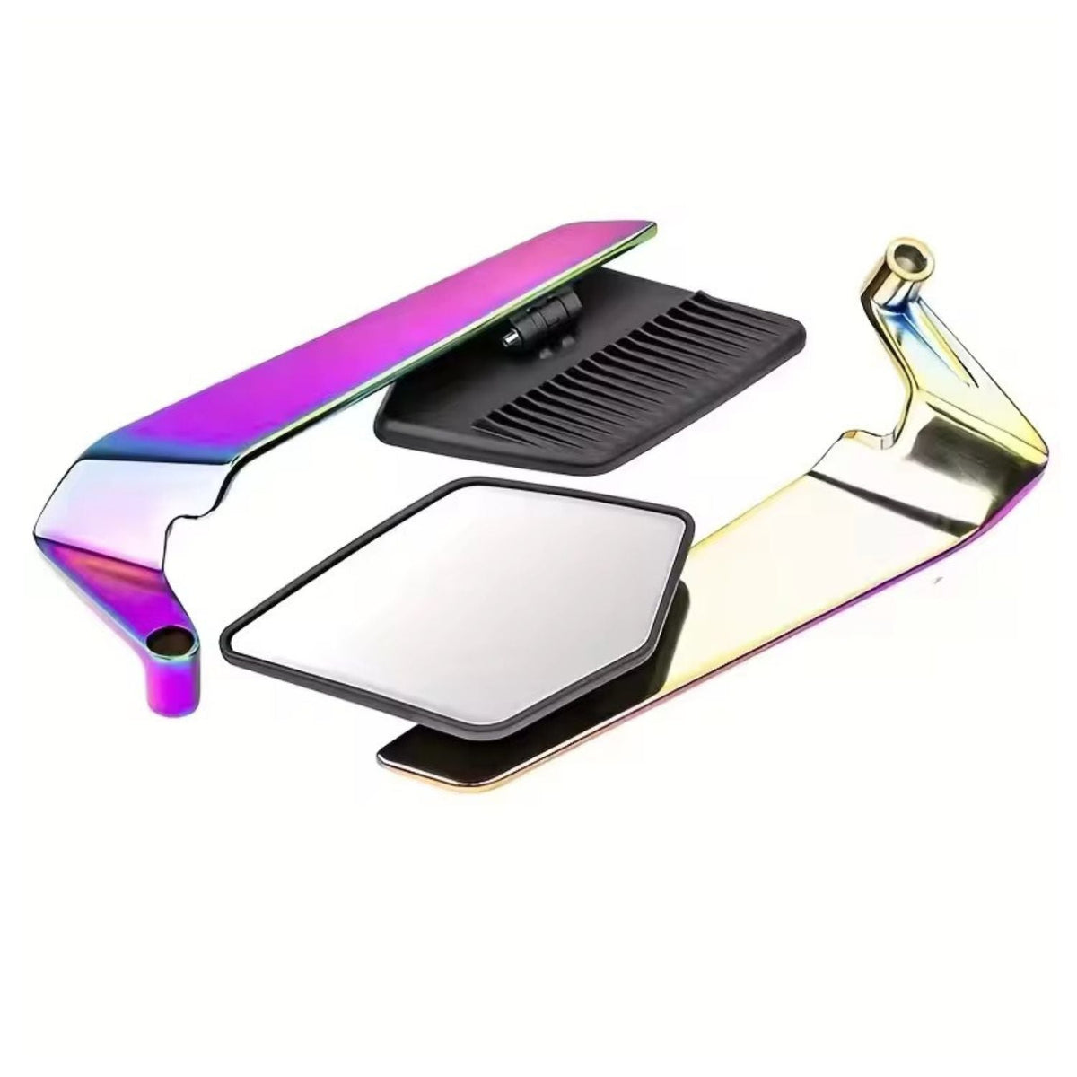 Espejos retrovisores universales para moto con acabado tornasol