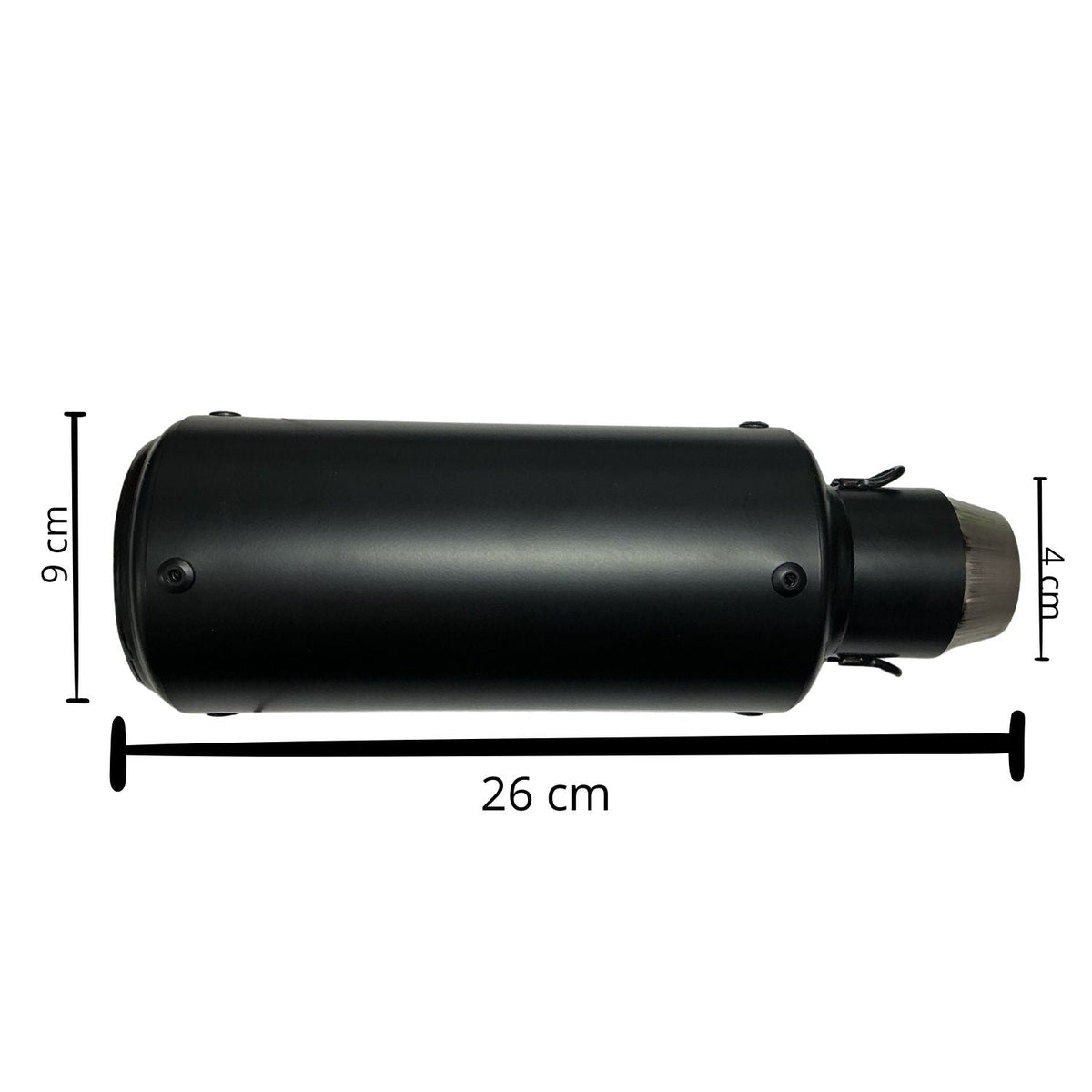 Silenciador universal negro mate para moto con kit de montaje, 26 cm - foto 2