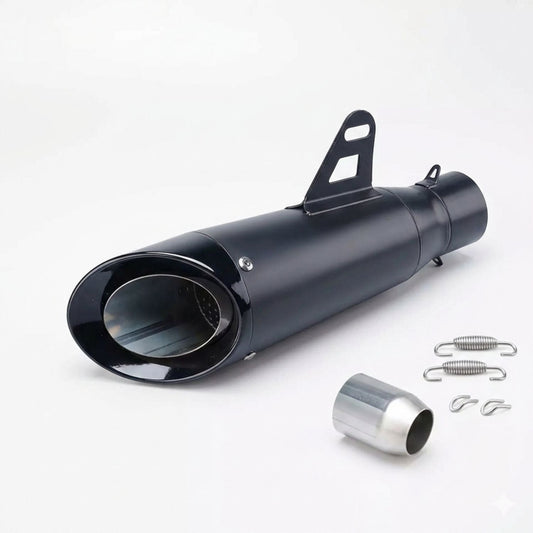 Silenciador deportivo universal negro mate para moto con kit, 31 cm