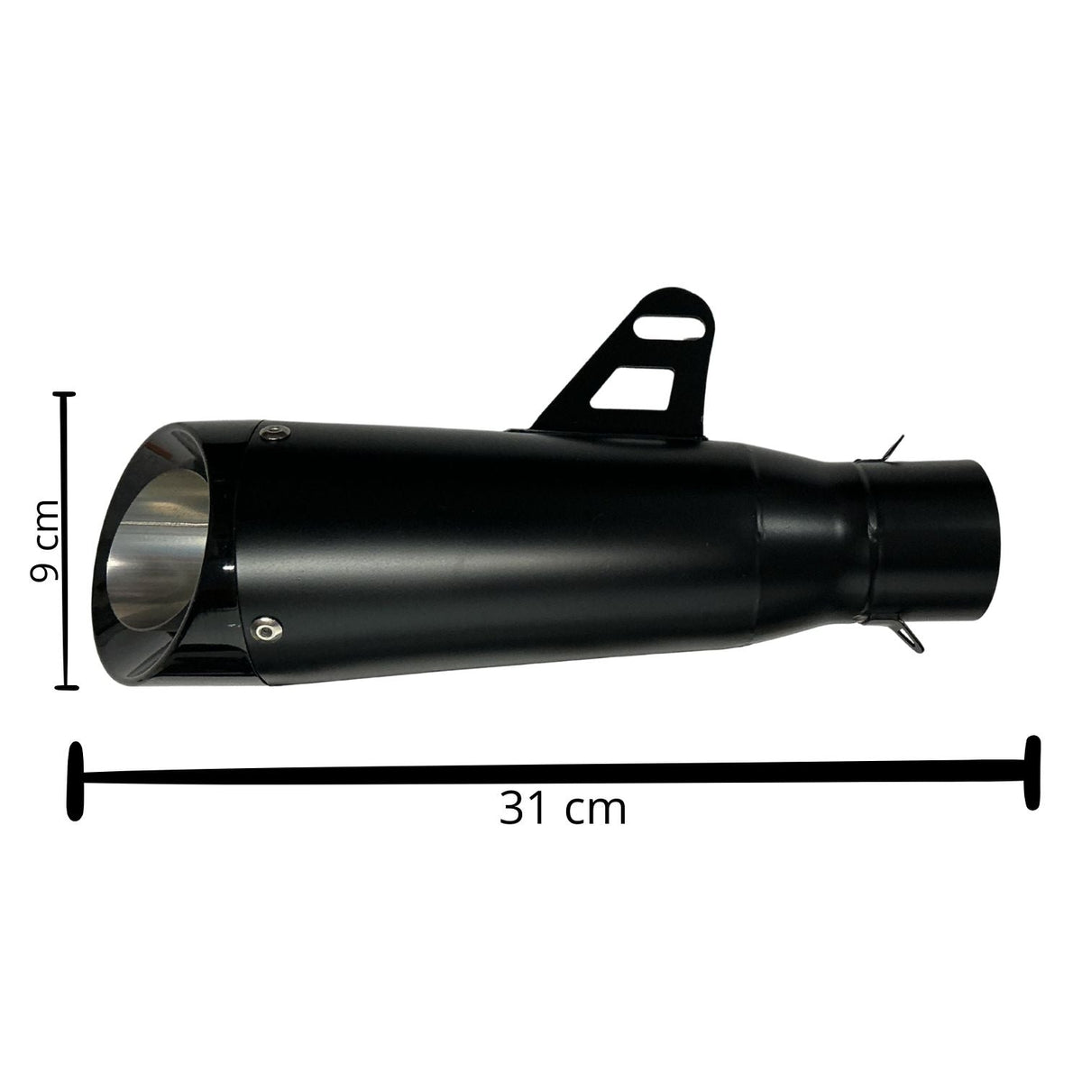 Silenciador deportivo universal negro mate para moto con kit, 31 cm - foto 2