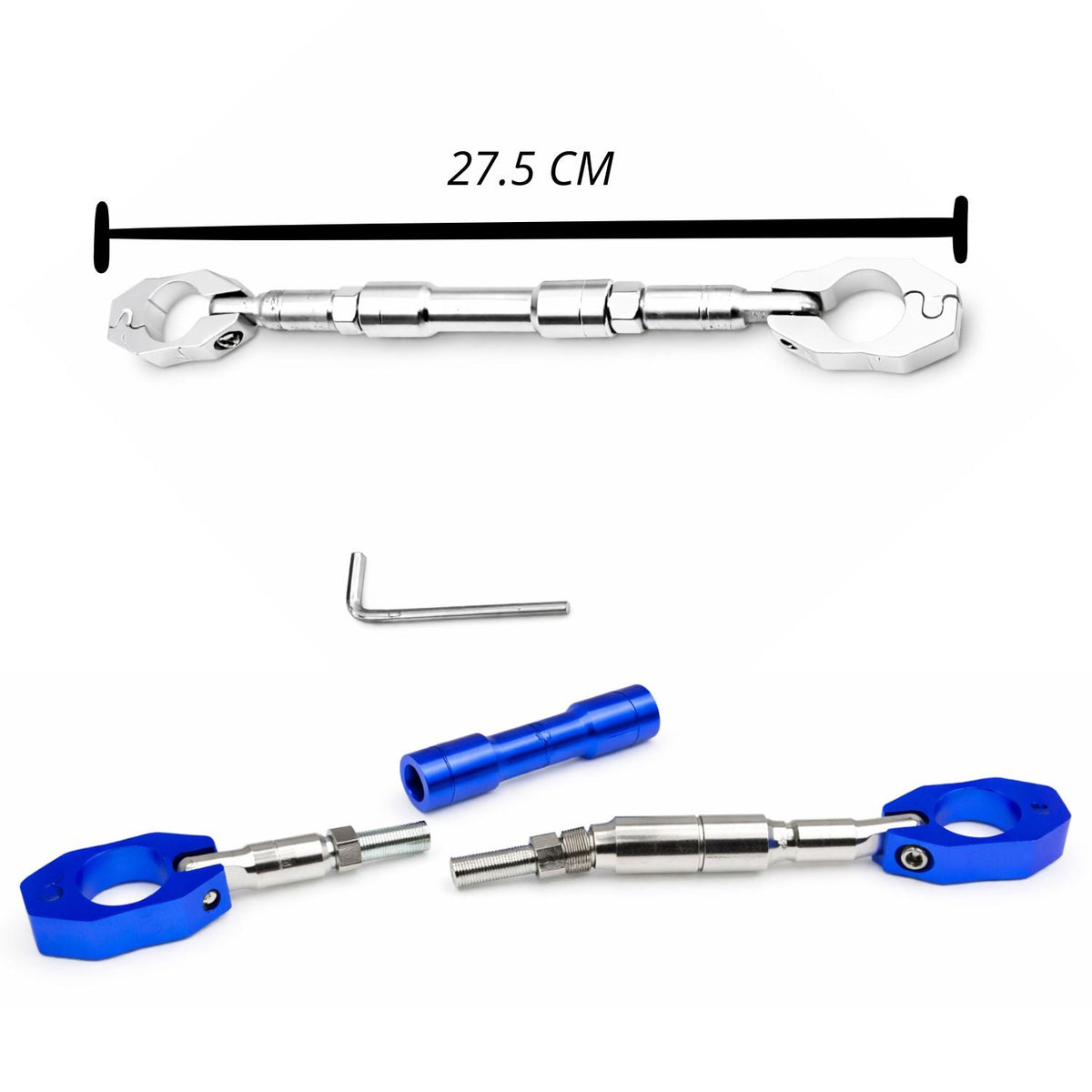 Barra estabilizadora de manubrio para moto, aluminio CNC ajustable de 27.5 cm - foto 3