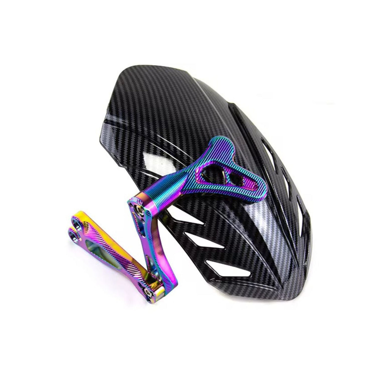 Salpicadera trasera estilo carbono para moto con soportes multicolor - foto 3